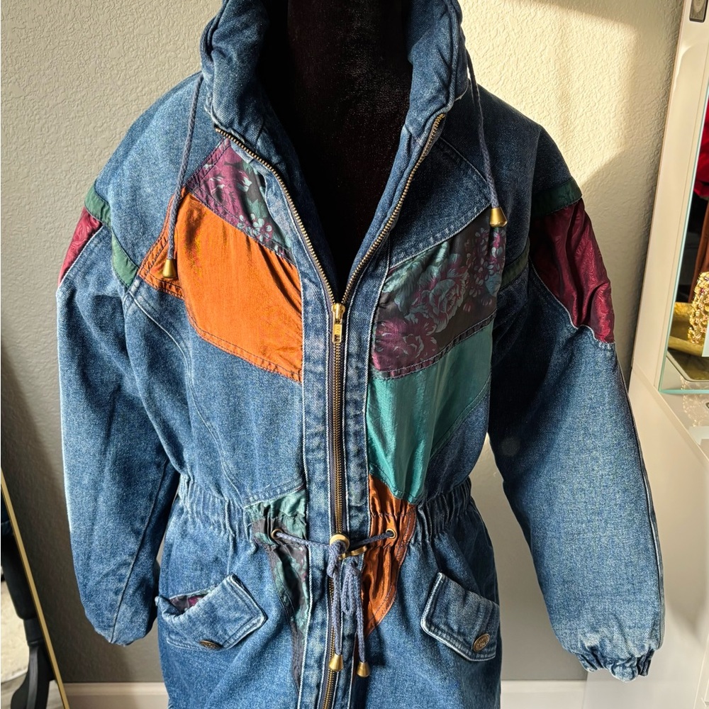 Vintage 1980s Patchwork Denim Jacket - image 2